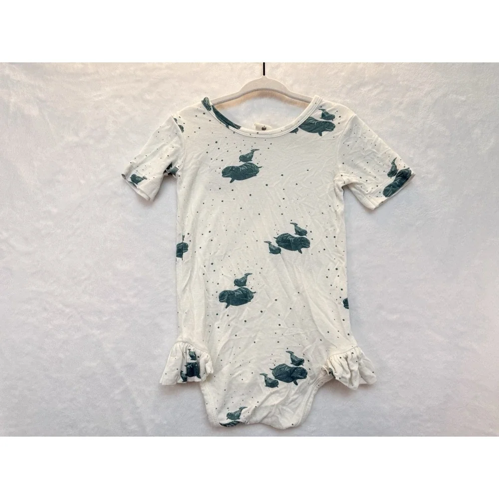Bamboo Ruffle Kate‎ Quinn Sea Life Whale Print One-Piece 18-24